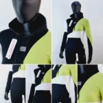 Buzo Hoodde Dortivo Canguro Mujer Speed Verde Negro Blanco